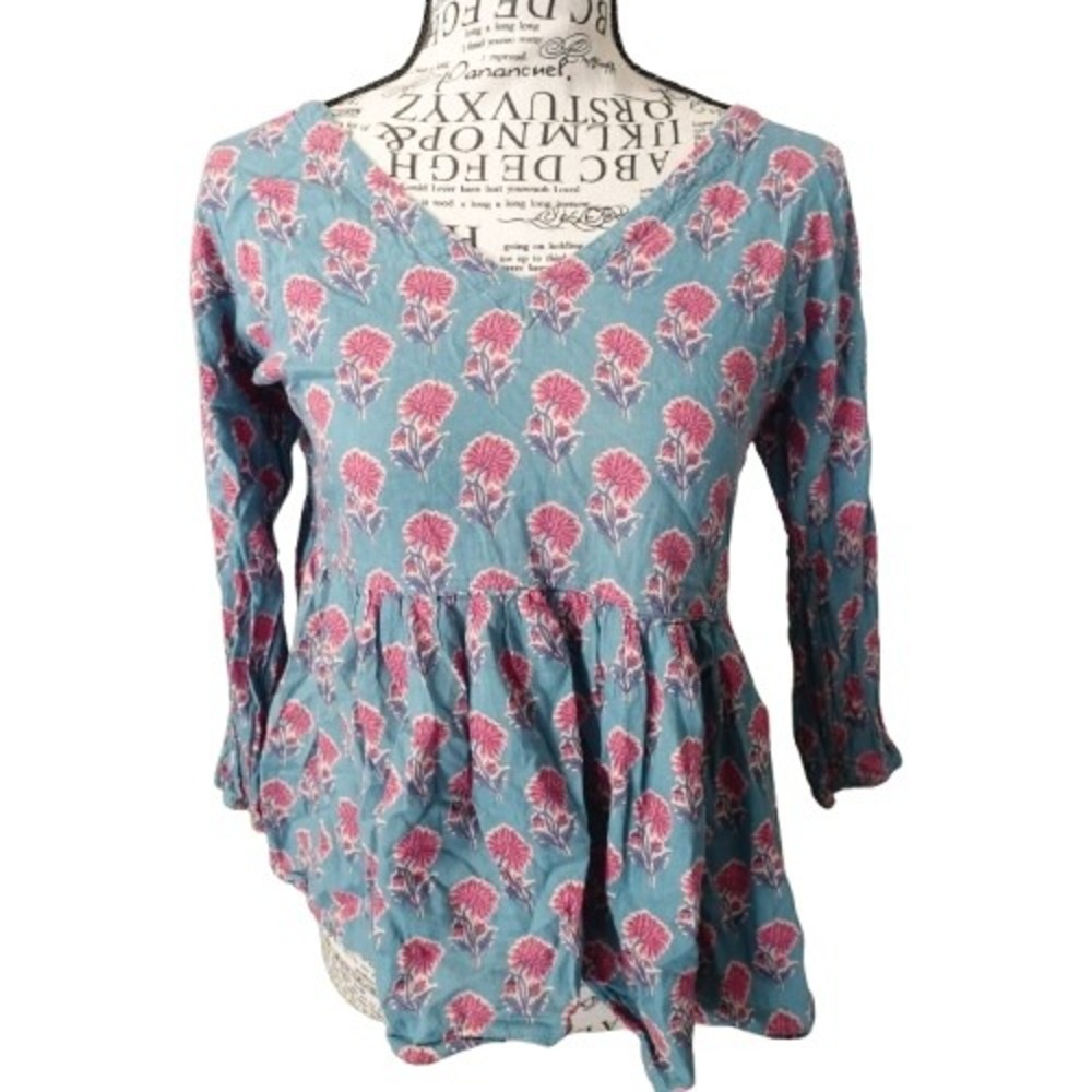 Anthropologie 100% Cotton Peasant Ethereal Boho 90s Y2K Hippie Blouse Small